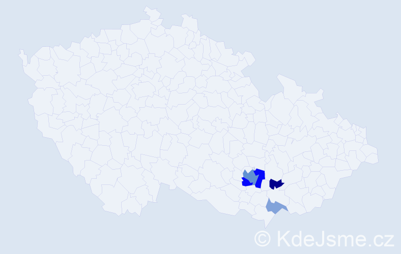 Příjmení: 'Skládanková', počet výskytů 11 v celé ČR