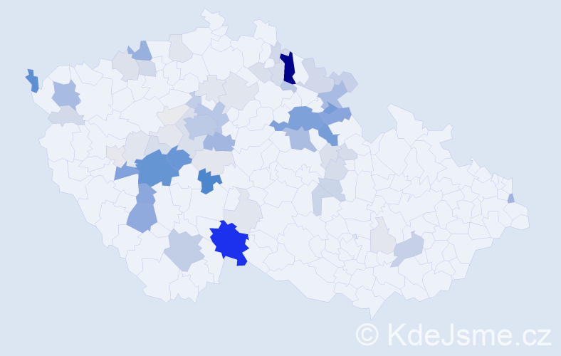 Příjmení: 'Boukal', počet výskytů 246 v celé ČR