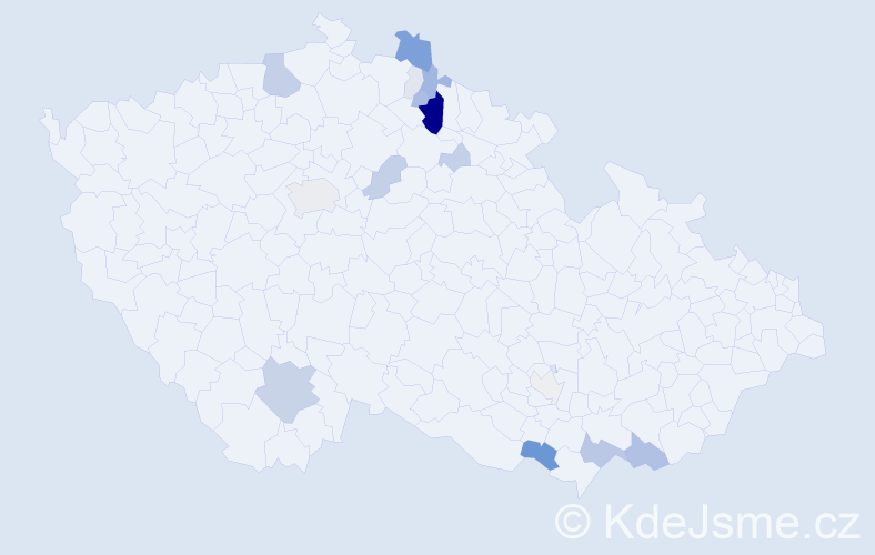 Příjmení: 'Babec', počet výskytů 53 v celé ČR