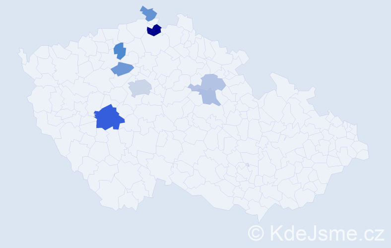 Příjmení: 'Červášková', počet výskytů 14 v celé ČR