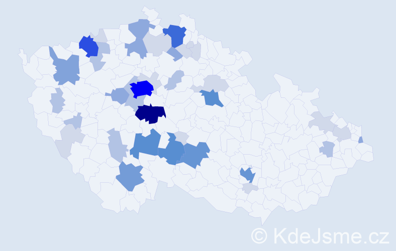 Příjmení: 'Šetek', počet výskytů 133 v celé ČR