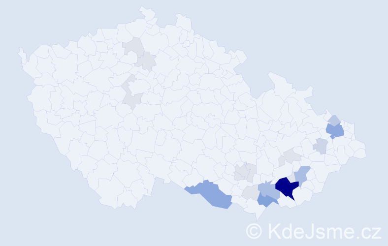 Příjmení: 'Lesa', počet výskytů 66 v celé ČR