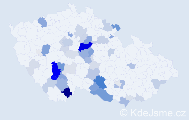 Příjmení: 'Husa', počet výskytů 149 v celé ČR