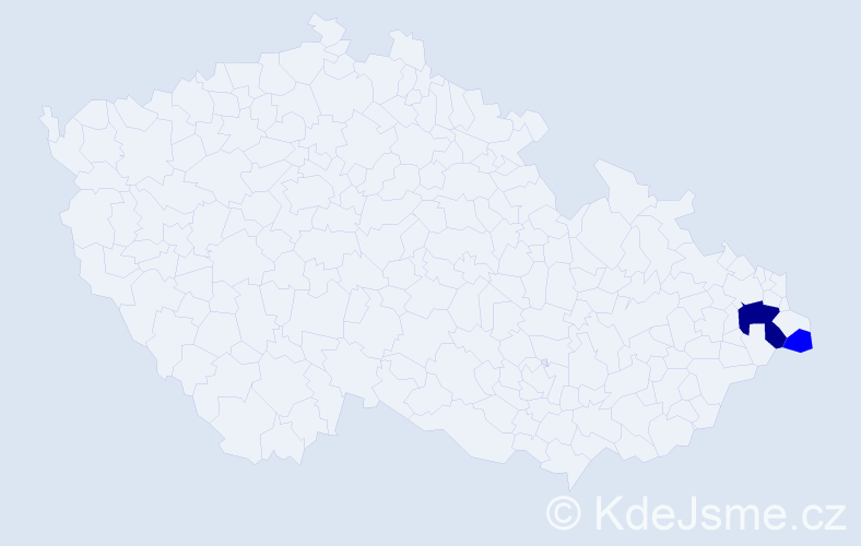 Příjmení: 'Vojtyla', počet výskytů 5 v celé ČR