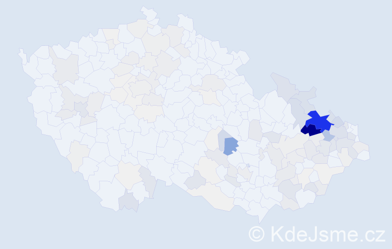 Příjmení: 'Vícha', počet výskytů 749 v celé ČR