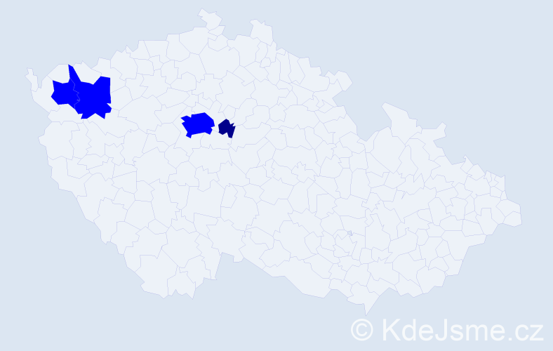 Příjmení: 'Gyarfaš', počet výskytů 5 v celé ČR
