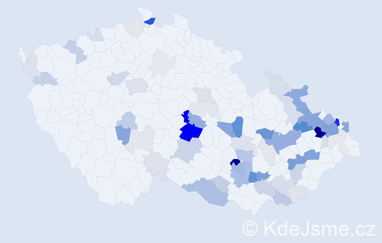Příjmení: 'Kudla', počet výskytů 232 v celé ČR