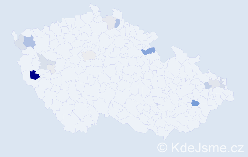 Příjmení: 'Palenčár', počet výskytů 32 v celé ČR