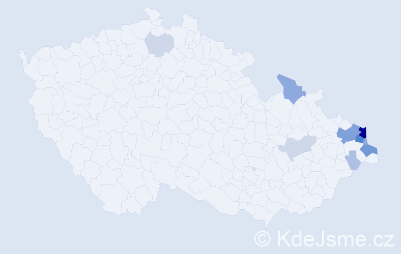 Příjmení: 'Mencnerová', počet výskytů 49 v celé ČR
