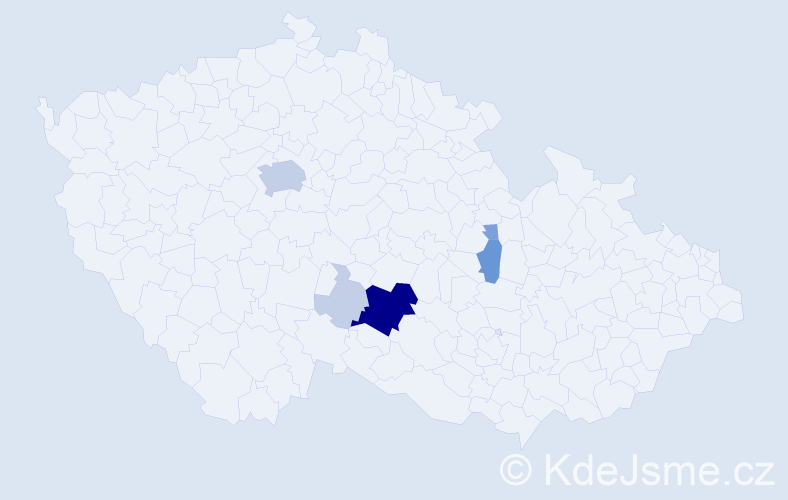 Příjmení: 'Karša', počet výskytů 20 v celé ČR