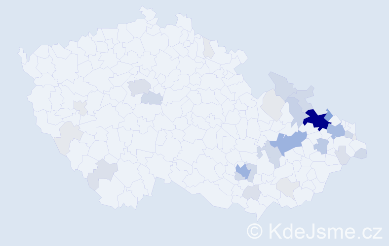 Příjmení: 'Raidová', počet výskytů 125 v celé ČR