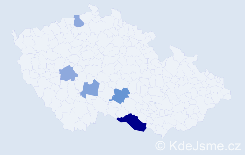 Příjmení: 'Babínková', počet výskytů 15 v celé ČR