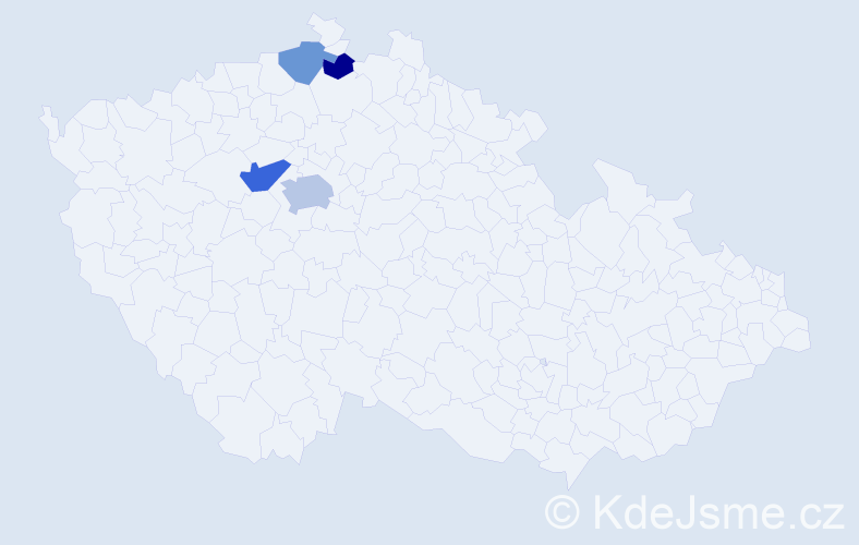 Příjmení: 'Vosláček', počet výskytů 7 v celé ČR