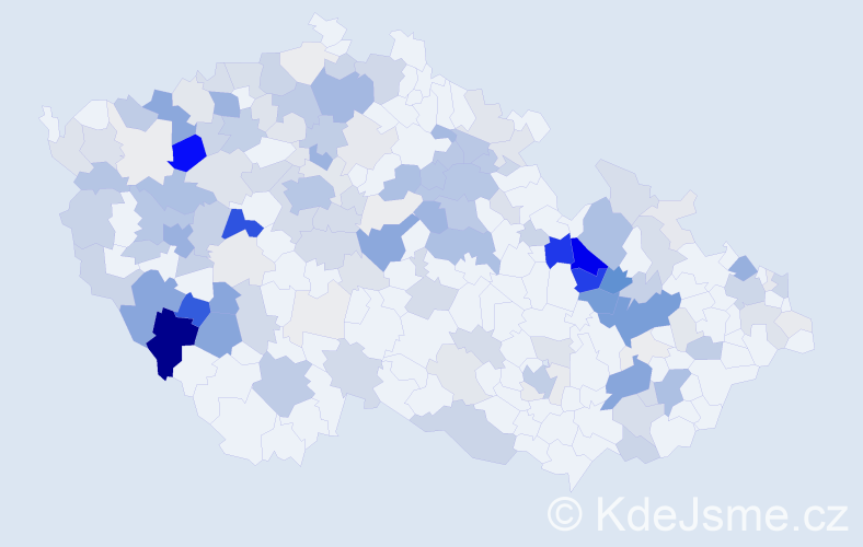Příjmení: 'Kopp', počet výskytů 638 v celé ČR