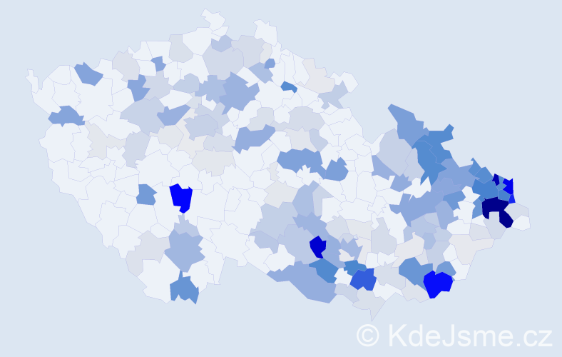 Příjmení: 'Kolek', počet výskytů 738 v celé ČR