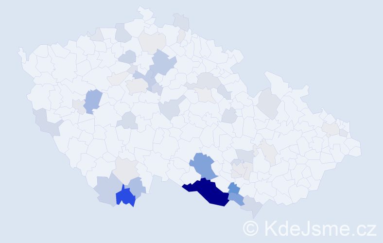 Příjmení: 'Auerová', počet výskytů 174 v celé ČR