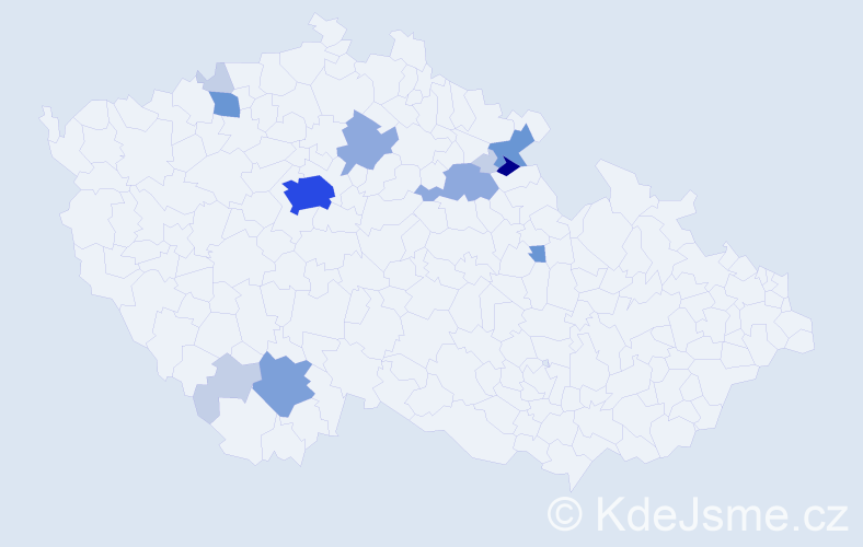 Příjmení: 'Hylena', počet výskytů 40 v celé ČR