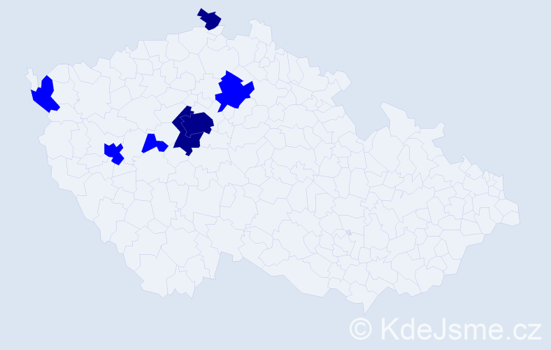 Příjmení: 'Sága', počet výskytů 10 v celé ČR
