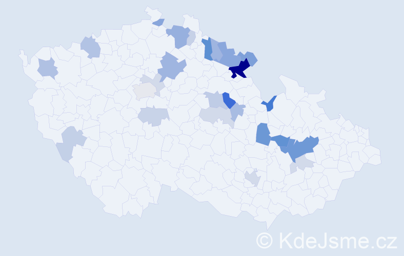 Příjmení: 'Kolisková', počet výskytů 62 v celé ČR