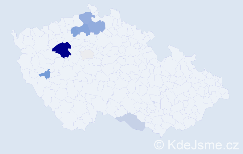 Příjmení: 'Divišovský', počet výskytů 18 v celé ČR