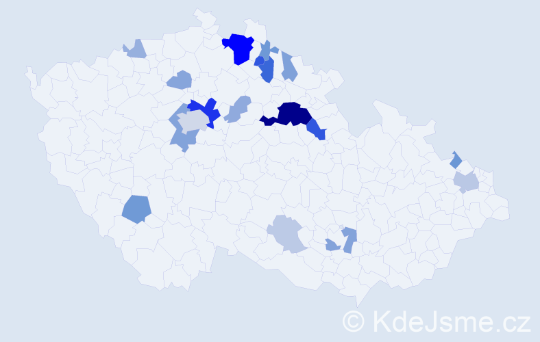 Příjmení: 'Cellerová', počet výskytů 60 v celé ČR