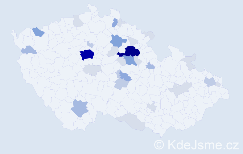 Příjmení: 'Ziklová', počet výskytů 90 v celé ČR