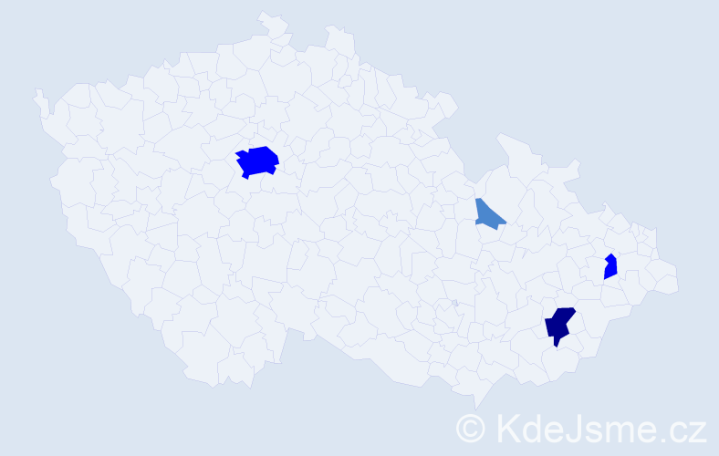 Příjmení: 'Čechálová', počet výskytů 8 v celé ČR