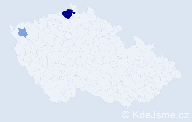 Příjmení: 'Bakulár', počet výskytů 5 v celé ČR