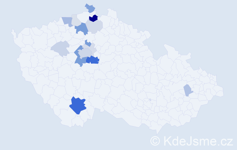 Příjmení: 'Chrdle', počet výskytů 60 v celé ČR