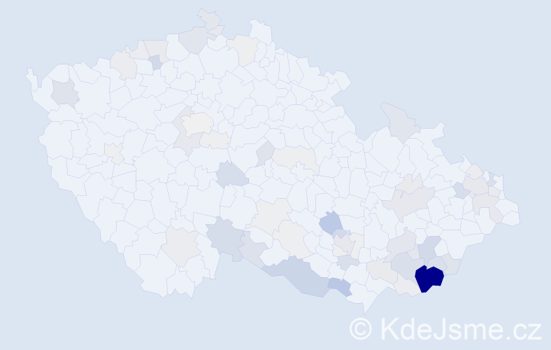 Příjmení: 'Beníček', počet výskytů 293 v celé ČR