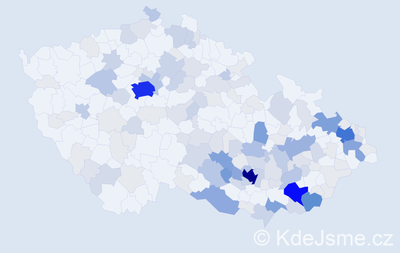 Příjmení: 'Kryštof', počet výskytů 509 v celé ČR