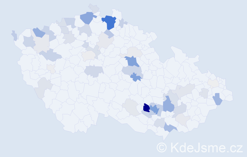 Příjmení: 'Hunka', počet výskytů 169 v celé ČR