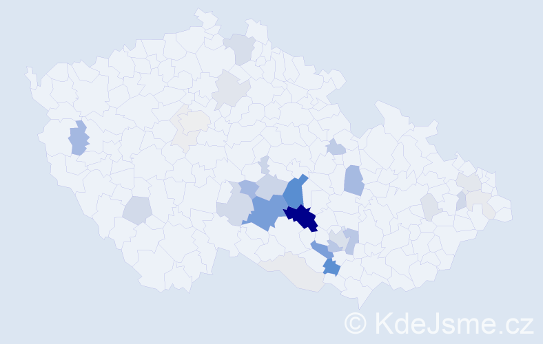 Příjmení: 'Sekničková', počet výskytů 115 v celé ČR