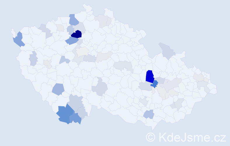 Příjmení: 'Písek', počet výskytů 149 v celé ČR