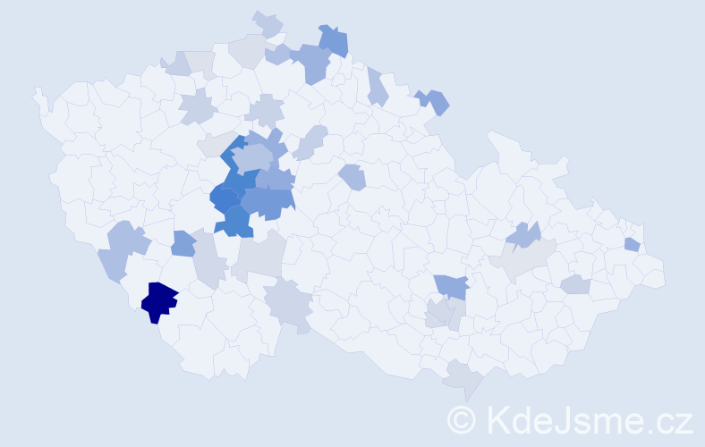 Příjmení: 'Šebánková', počet výskytů 100 v celé ČR