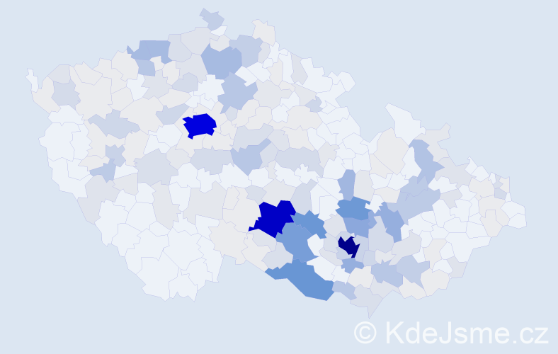 Příjmení: 'Barák', počet výskytů 806 v celé ČR