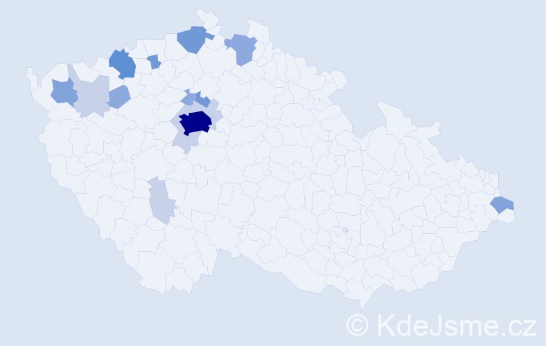 Příjmení: 'Deme', počet výskytů 45 v celé ČR