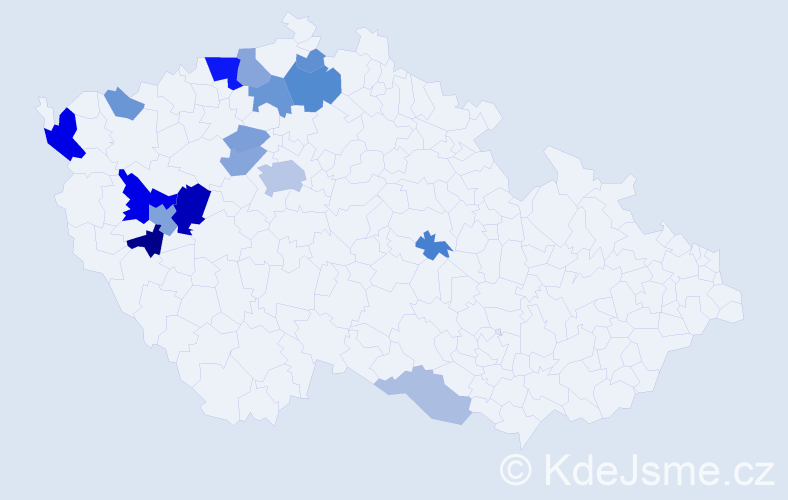 Příjmení: 'Dick', počet výskytů 44 v celé ČR
