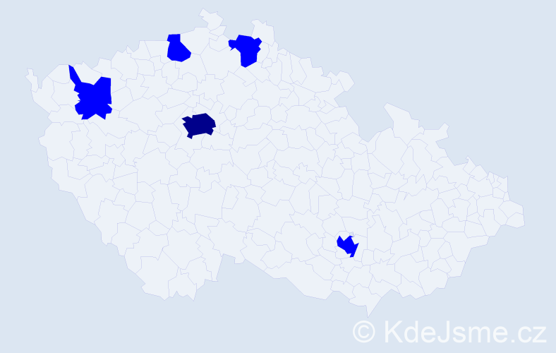Příjmení: 'Komarnytskyi', počet výskytů 6 v celé ČR