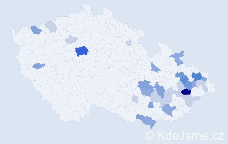 Příjmení: 'Skoček', počet výskytů 81 v celé ČR
