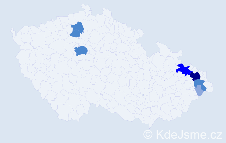 Příjmení: 'Madry', počet výskytů 18 v celé ČR