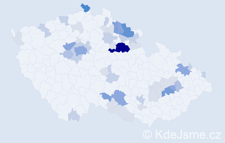 Příjmení: 'Gall', počet výskytů 135 v celé ČR