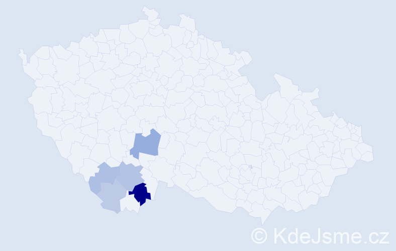 Příjmení: 'Pitálková', počet výskytů 12 v celé ČR
