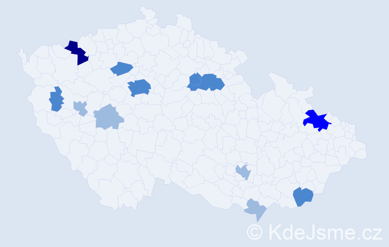 Příjmení: 'Chamulová', počet výskytů 23 v celé ČR