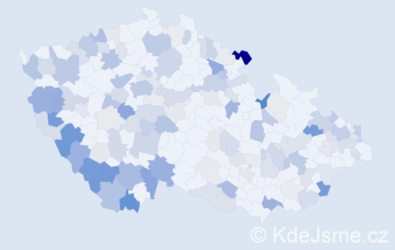 Příjmení: 'Koller', počet výskytů 440 v celé ČR