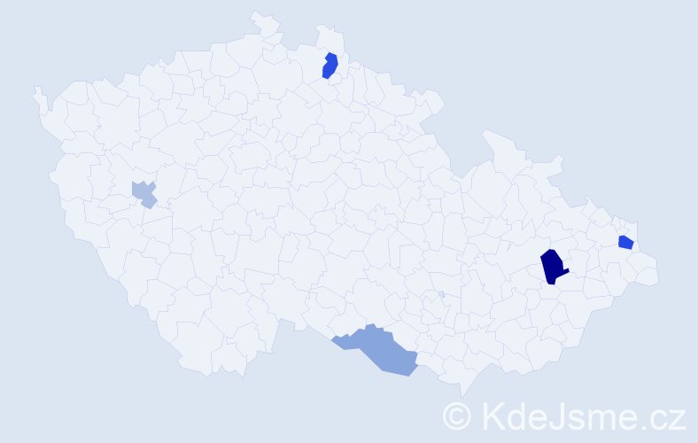 Příjmení: 'Stiedlová', počet výskytů 9 v celé ČR