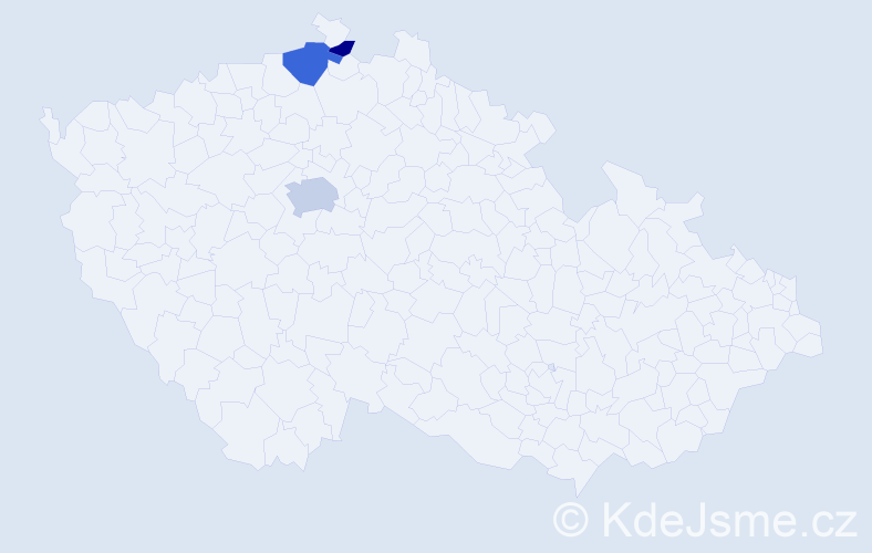 Příjmení: 'Rohde', počet výskytů 6 v celé ČR