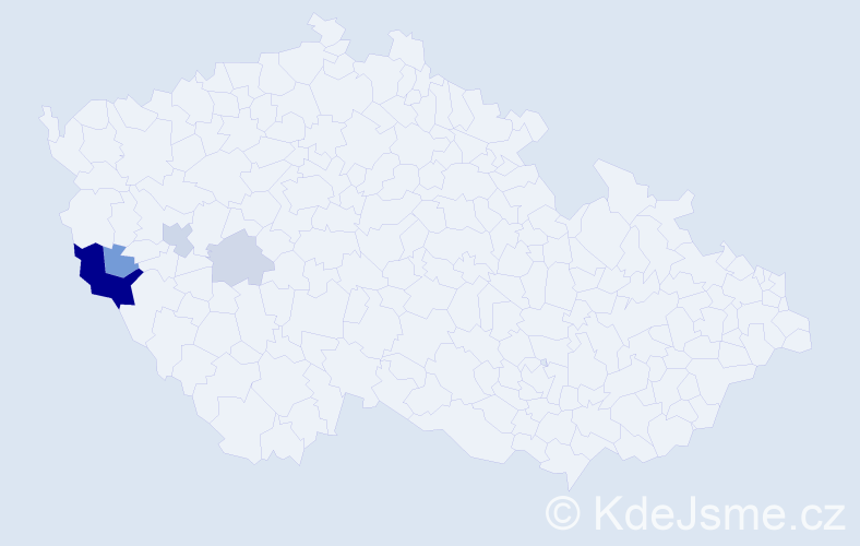 Příjmení: 'Pajdar', počet výskytů 13 v celé ČR