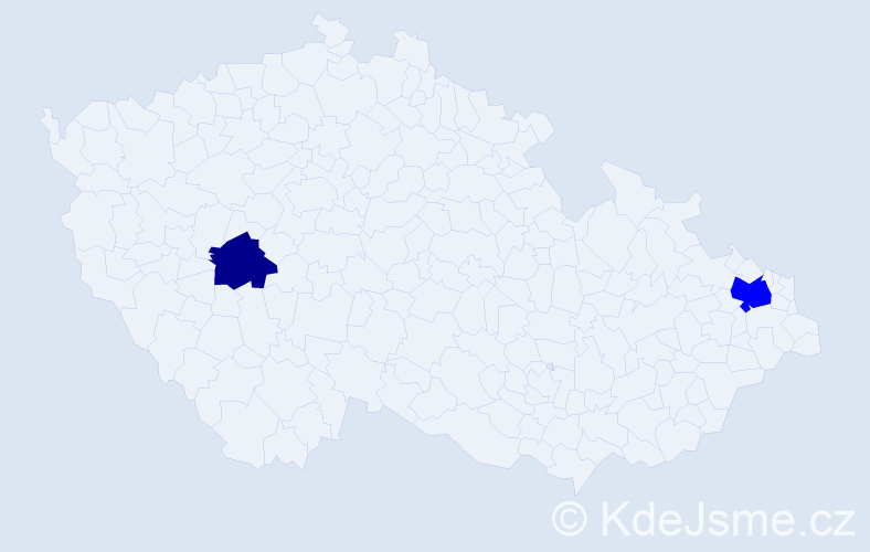 Příjmení: 'Košak', počet výskytů 3 v celé ČR