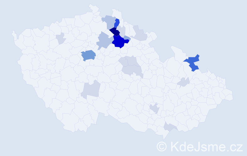 Příjmení: 'Cimbálová', počet výskytů 72 v celé ČR